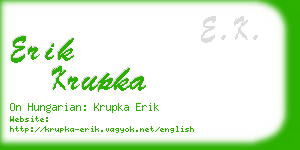 erik krupka business card